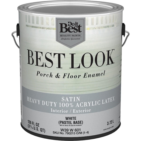 All-Source Best Look 1 Gal. White Heavy-Duty Acrylic Latex Satin Porch & Floor Enamel W39W00601-16 - main